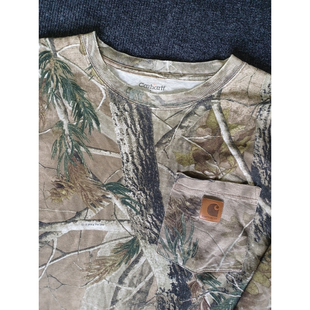 Carhartt Mens Large Long Sleeve Camouflage Realtree Tee Shirt